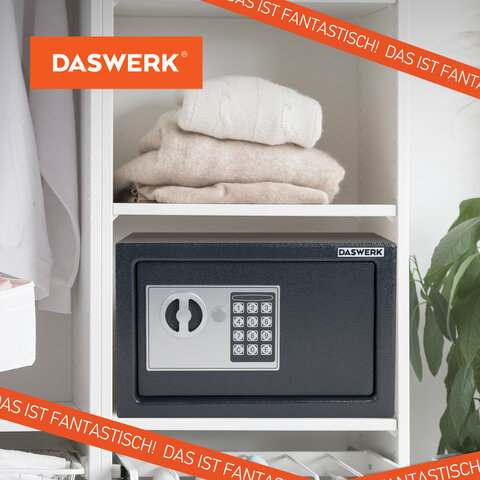 Сейф мебельный DASWERK SC-200EL (200×310х200 мм), электронный замок, графит