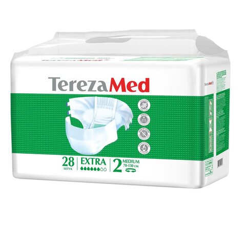 превью Подгузники для взрослых TEREZAMED Extra Medium, КОМПЛЕКТ 28 шт., одноразовые