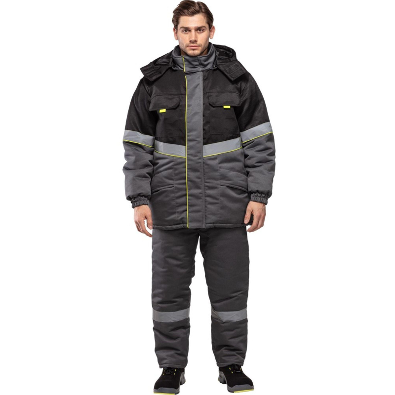 Куртка рабочая зимняя муж з43-КУ сер/черн (р.68-70) 182-188(серия З)