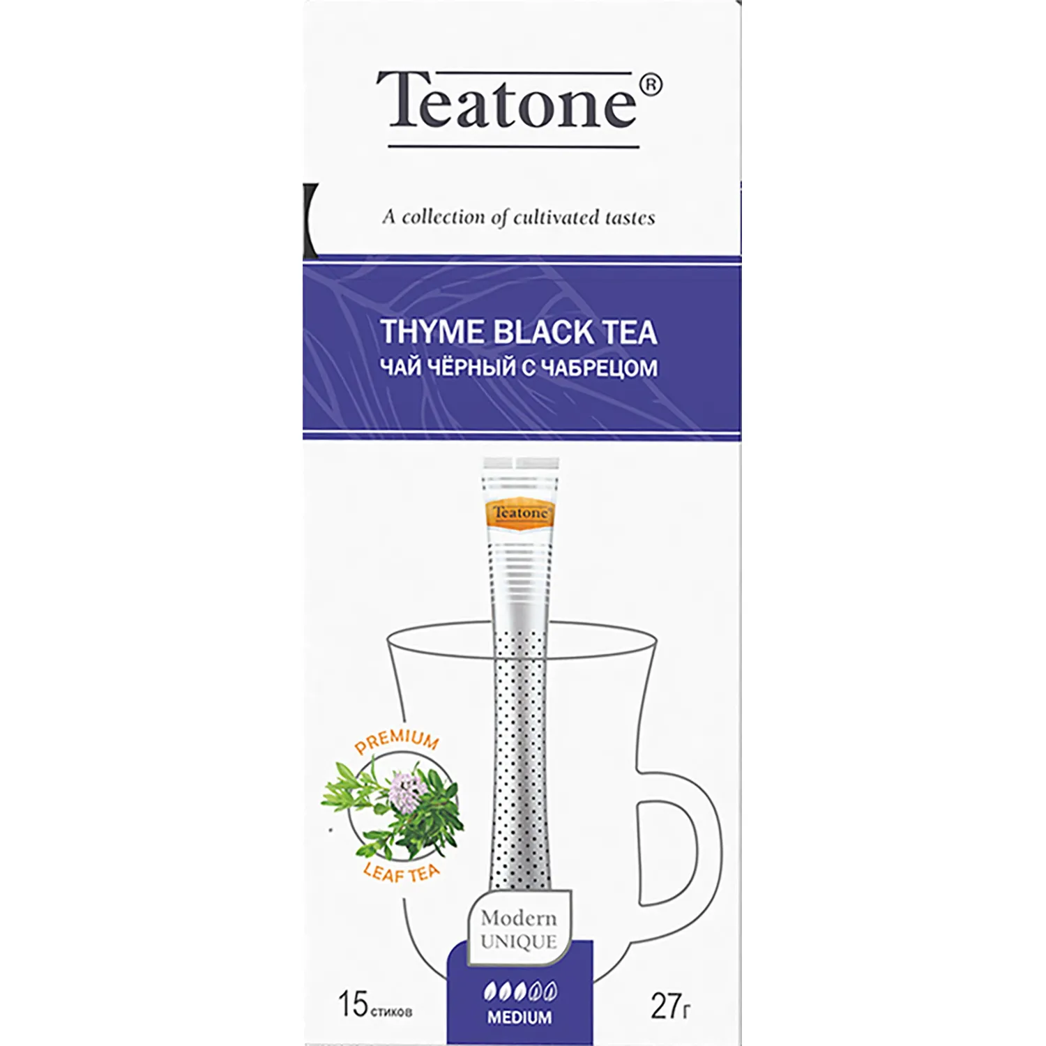 превью Чай чёрный Teatone Thyme 15 стиков (чабрец)