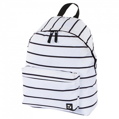 Рюкзак BRAUBERG, универсальный, сити-формат, белый в полоску, 20 литров, 41×32×14 см, 228846