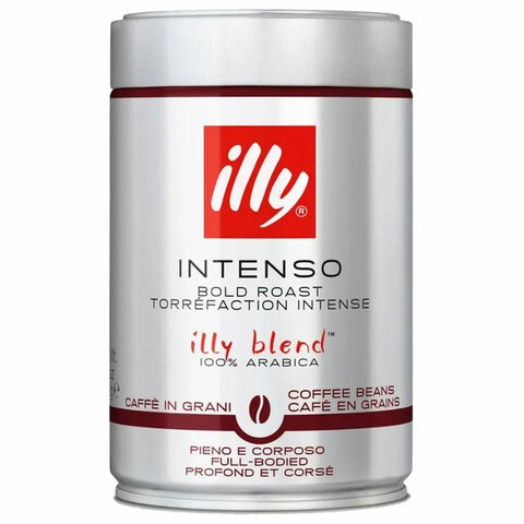 превью Кофе в зернах ILLY «Intenso» ИТАЛИЯ, 250 г, в жестяной банке, арабика 100%, ИТАЛИЯ
