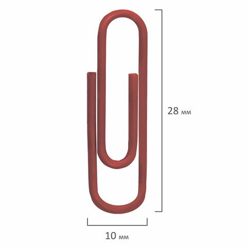 Скрепки BRAUBERG, 28 мм, цветные, 100 шт., в пластиковой коробке