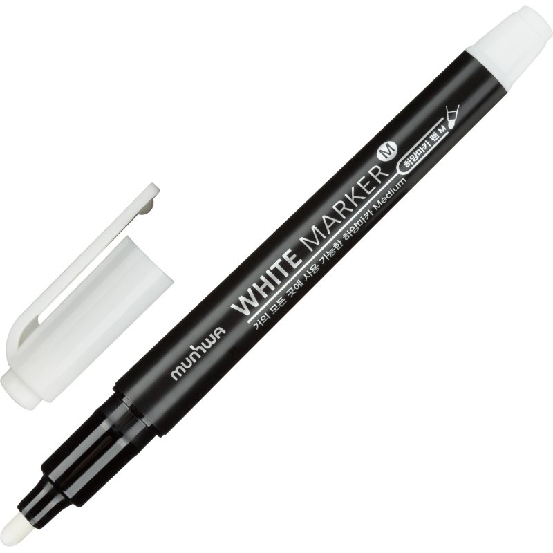 превью Маркер перманентный MunHwa белый, пулевидный, 3.0мм