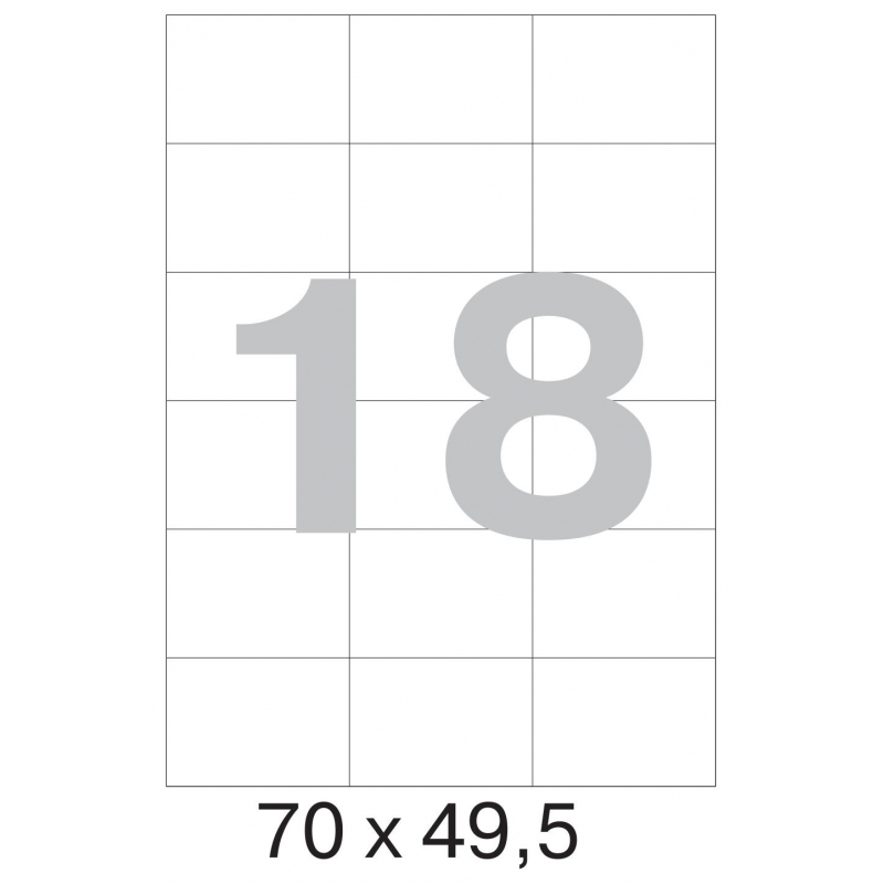 Этикетки MEGA Label (70*49,5мм, белые, 18шт. на листе A4, 100 листов ...
