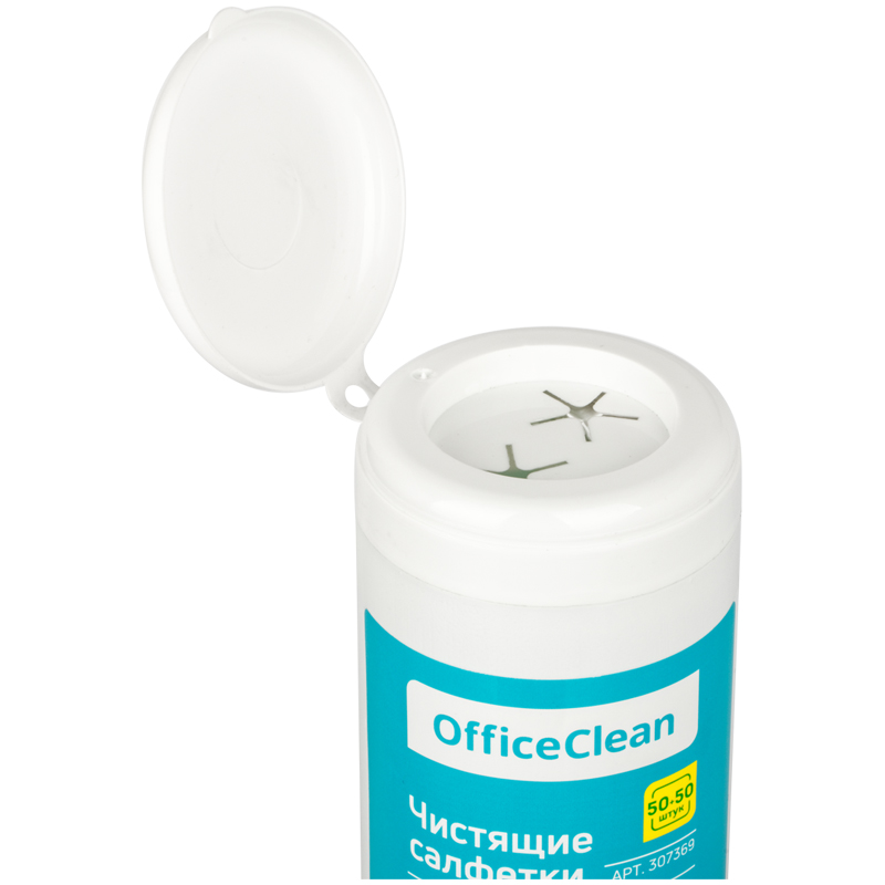 Универсальные влажные чистящие салфетки OfficeClean для очистки экранов и мониторов, пластиковых поверхностей 50+50 шт