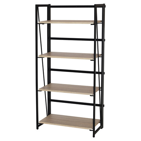 Стеллаж на металлокаркасе BRABIX «LOFT SH-001»600×300х1250 ммскладнойцвет дуб натуральный641230
