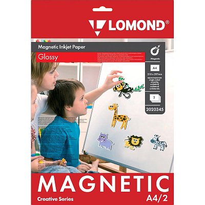 Бумага с магнитным слоем LOMOND глянцевая для струйной печати, А4, 2 л., 660 г/м2, 2020345