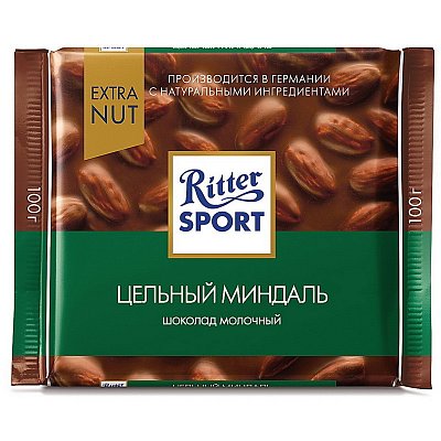 Шоколад Ritter Sport молочный цельный миндаль 100г