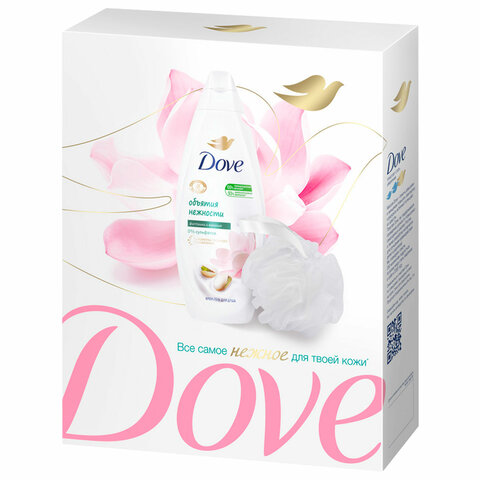 Подарочный набор DOVE «Фисташковый крем»: крем-гель для душа 250 мл + мочалка для тела