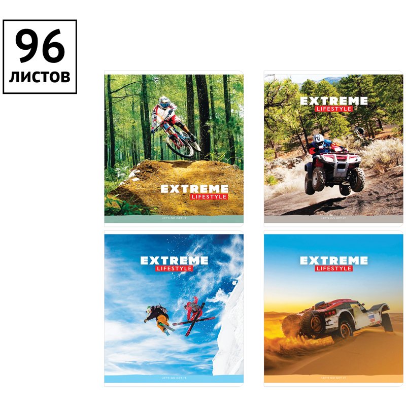 Тетрадь 96л., А5, клетка ArtSpace «Спорт. Extreme lifestyle», ВД-лак