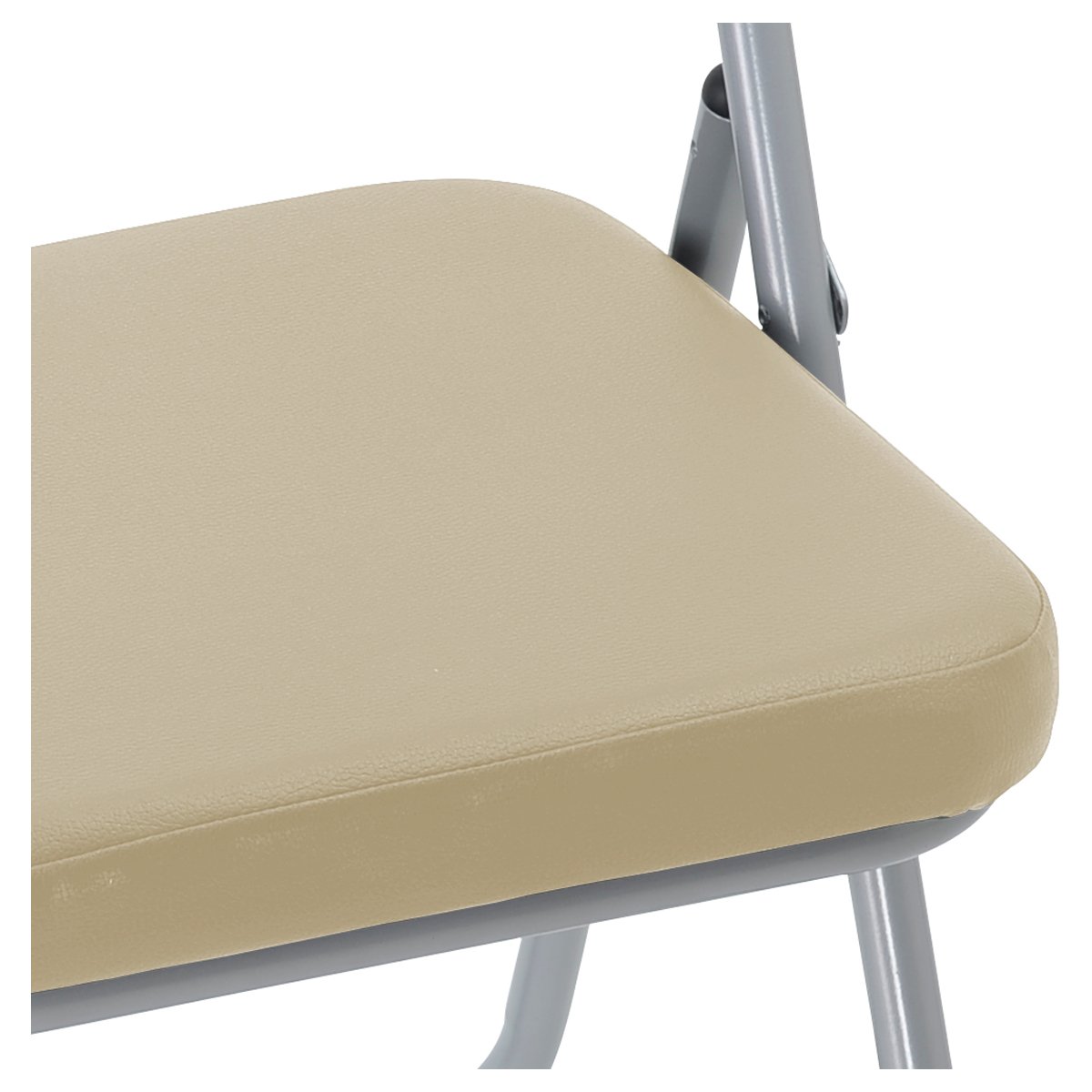 Стул Helmi HL-F06 «Golf», складной, каркас металл серебро, экокожа, бежевый BOX4