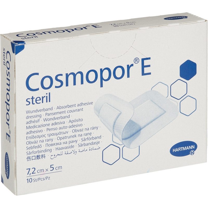 Пластырь-повязка Cosmopor E стерильная послеоперационная 7.2×5 см (10 штук в упаковке)