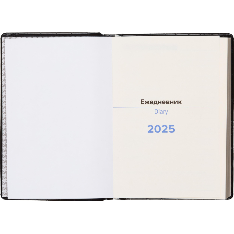 Ежедневник датированный Attache Selection Stones, 2025, А5, черный, нат. кожа