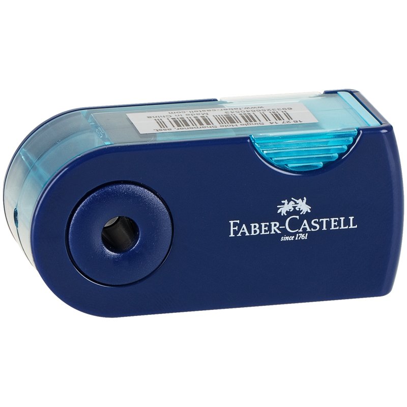Точилка пластиковая Faber-Castell «Sleeve Mini», 1 отверстие, контейнер, розов./оранж., бирюзов. 