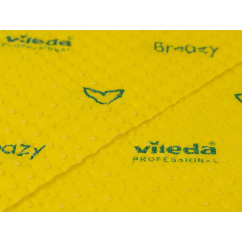 Салфетки хозяйственные Vileda Professional Бризи микрофибра 35.5×35 см жёлтые 25 штук в упаковке (арт. производителя 161618)
