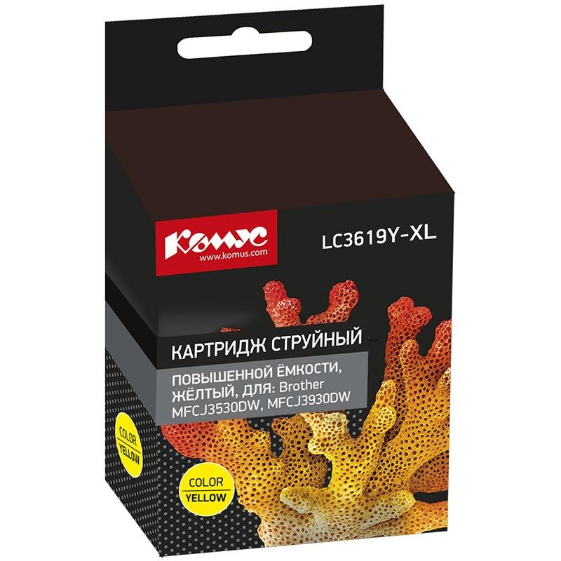 Картридж струйный Комус LC3619XLY жел. пов. емк. Для Brother MFCJ3530DW/3930D