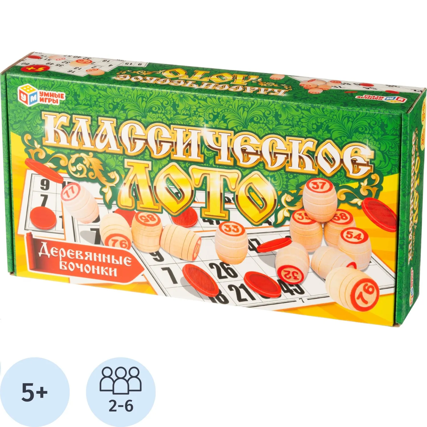 превью Настольная игра Лото классическое деревянное, Умные игры, 4660254469334