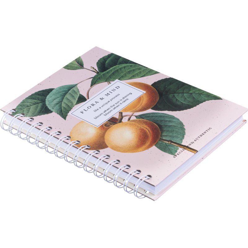 Тетрадь общая, BS, А5, 120л., точка, твердый, спираль. Flora, персики N4211