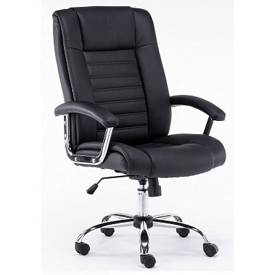 Кресло для руководителя Easy Chair 587 TPU черное (искусственная кожа/хромированный металл)