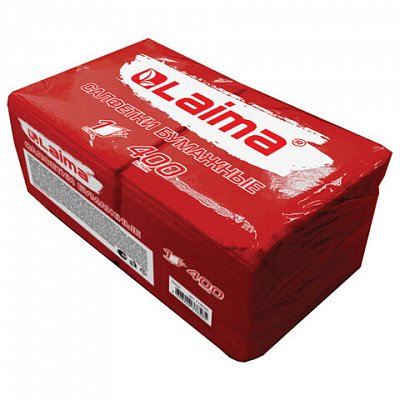 Салфетки бумажные 400 шт.24×24 см«Big Pack»бордовые100% целлюлозаLAIMA114725