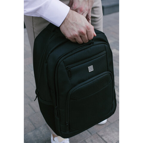 Рюкзак HEIKKI SECURE (ХЕЙКИ) универсальный, отделение для ноутбука, черный, 46×31x19 см