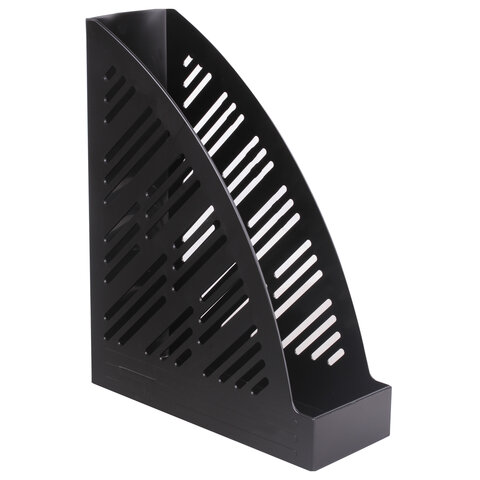 Лоток вертикальный для бумаг BRAUBERG «Standard+», 250×90×300 мм, черный, 237224