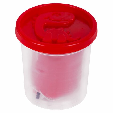 Пластилин-тесто для лепки BRAUBERG KIDS, 4 цвета, 560 г, яркие классические цвета, крышки-штампики