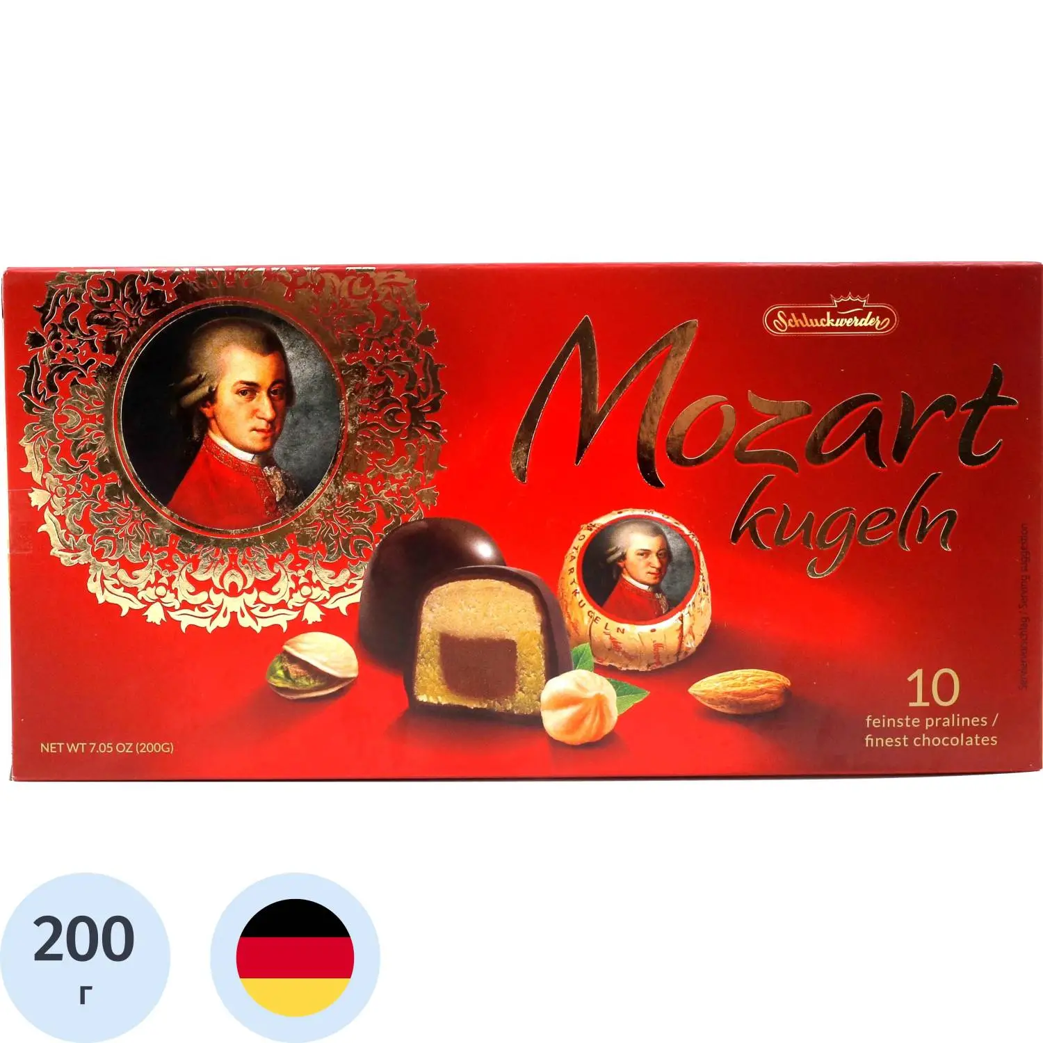Конфеты шоколадные Mozartkugeln с марципаном 200 г