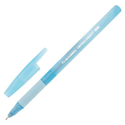 Ручка шариковая с грипом BRAUBERG «i-STICK POINT LIGHT BLUE», СИНЯЯ, пишущий узел 0.7 мм, линия письма 0.35 мм