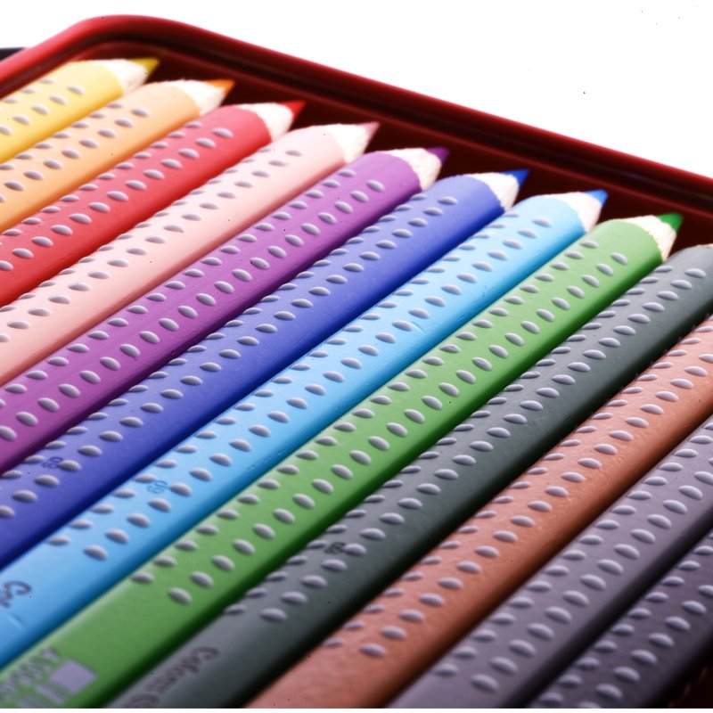 Карандаши цветные Faber-Castell «Grip», 12цв., трехгран., заточен., метал. кор. 