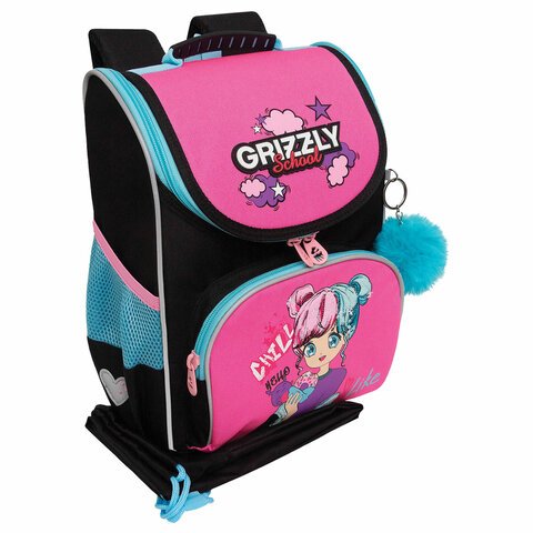 Ранец GRIZZLY анатомическая спинка, с мешком для обуви, для девочек, LIKE, 33×25х13 см