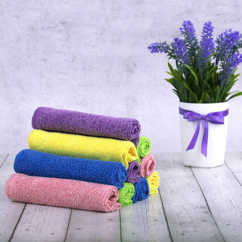 Салфетка из микрофибры 30×30 см «MULTI COLOUR ECONOMY PACK 10»КОМПЛЕКТ 10 шт. LAIMA HOME607794