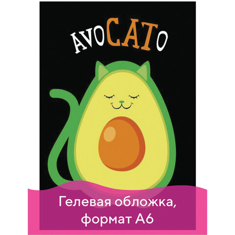 Блокнот Centrum Avocato А6 56 листов в клетку на скрепке (обложка с блестками)