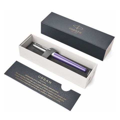 Ручка-роллер PARKER «Urban Premium Violet CT», корпус фиолетовый, хромированные детали, черная
