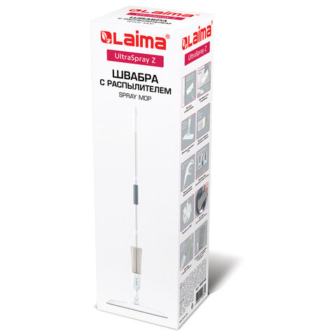 Швабра с распылителем UltraSpray Z2 насадки из микрофибры с плоским ворсомскребокLAIMA609145