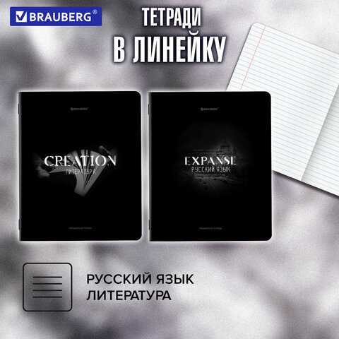Тетради предметные, КОМПЛЕКТ 12 ПРЕДМЕТОВ, 48 л., матовая ламинация, BRAUBERG «SHADOWS»