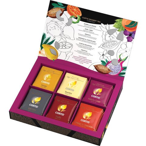 превью Чай CURTIS «Dessert Tea Collection», набор 30 пакетиков,  (6 вкусов по 5 пакетиков), 58.5 г