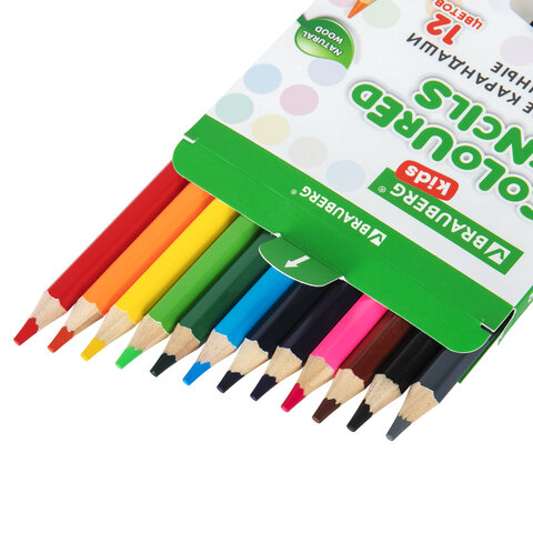 Карандаши цветные утолщенные BRAUBERG KIDS 12 цветовгрифель 5 мм181878