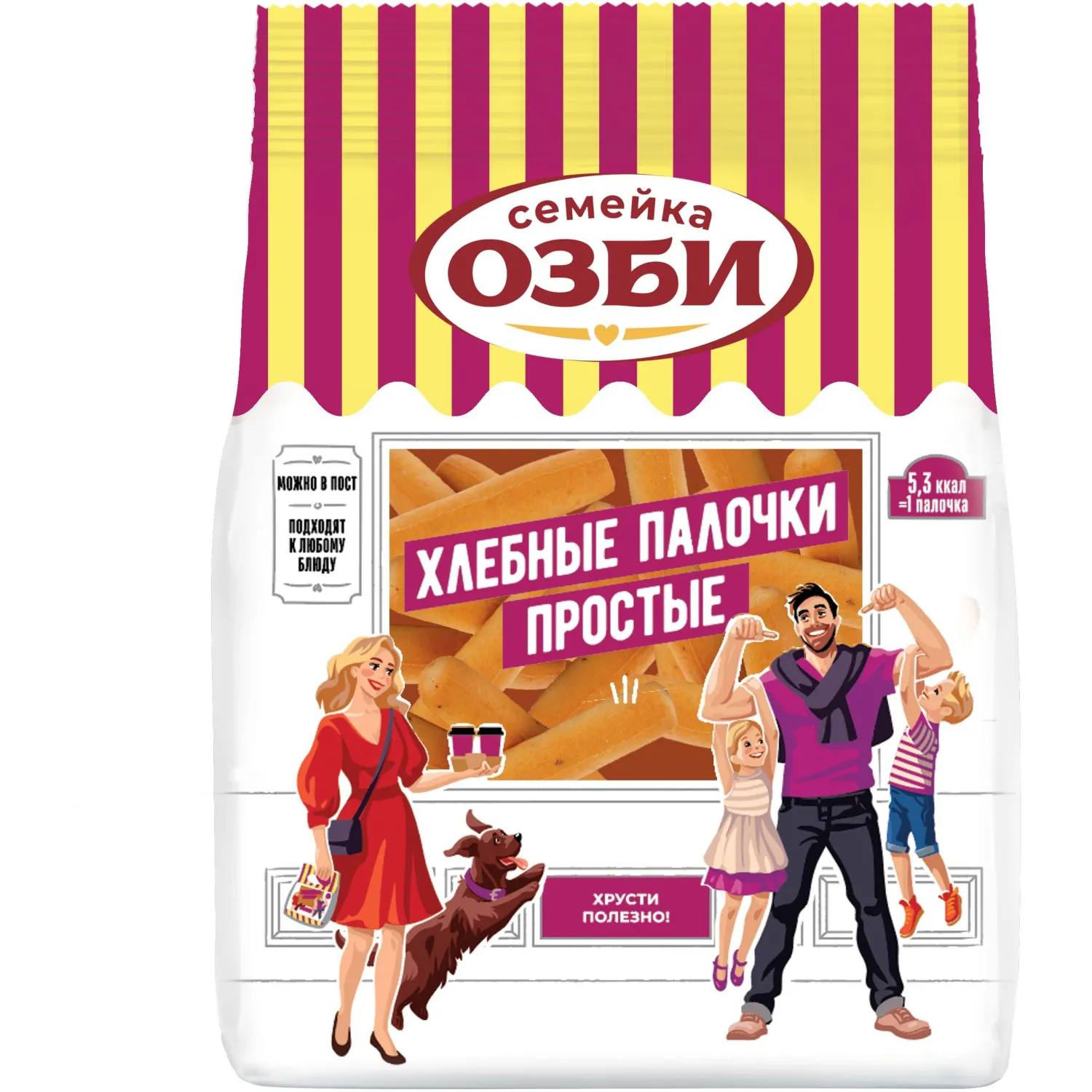 превью Хлебные палочки Семейка ОЗБИ простые, 150гx10шт/уп, 919