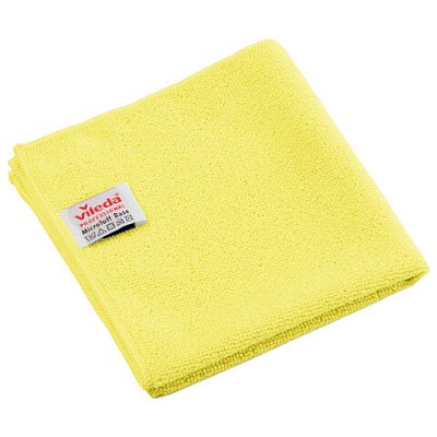 Салфетки VILEDA PROFESSIONAL «МикроТафф Бейс» КОМПЛЕКТ 5 шт., микрофибра, желтый, 36×36 см