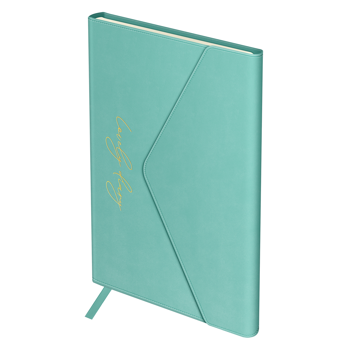 Ежедневник недатированный, А5, 136л., твердый переплет, кожзам, Greenwich Line «Envelope. Tiffany», на кнопке