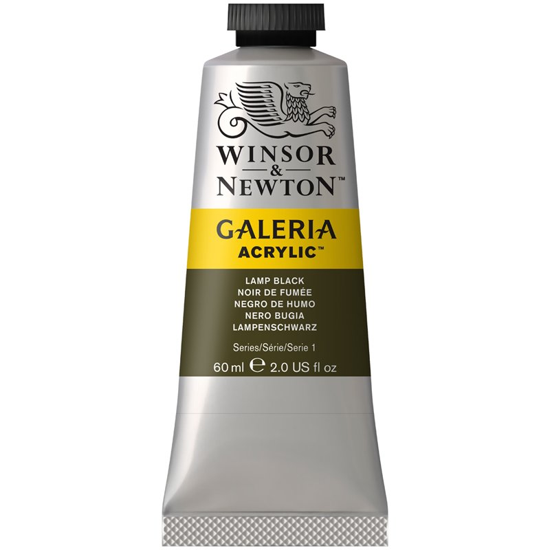 превью Краска акриловая художественная Winsor&Newton «Galeria», 60мл, туба, сажа газовая