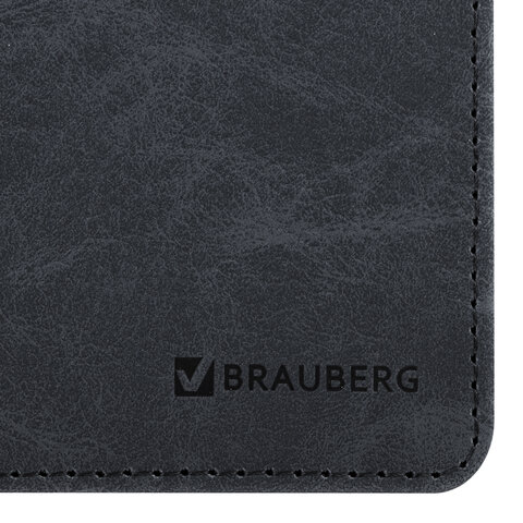 Планинг настольный недатированный (305×140 мм) BRAUBERG «Status», под кожу, 60 л., черный