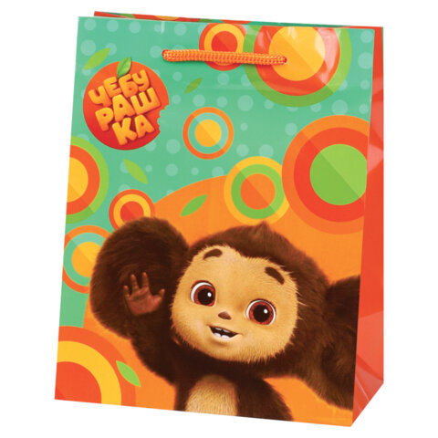 превью Пакет подарочный (1 штука) 18×23х10 см, «Милый Чебурашка»