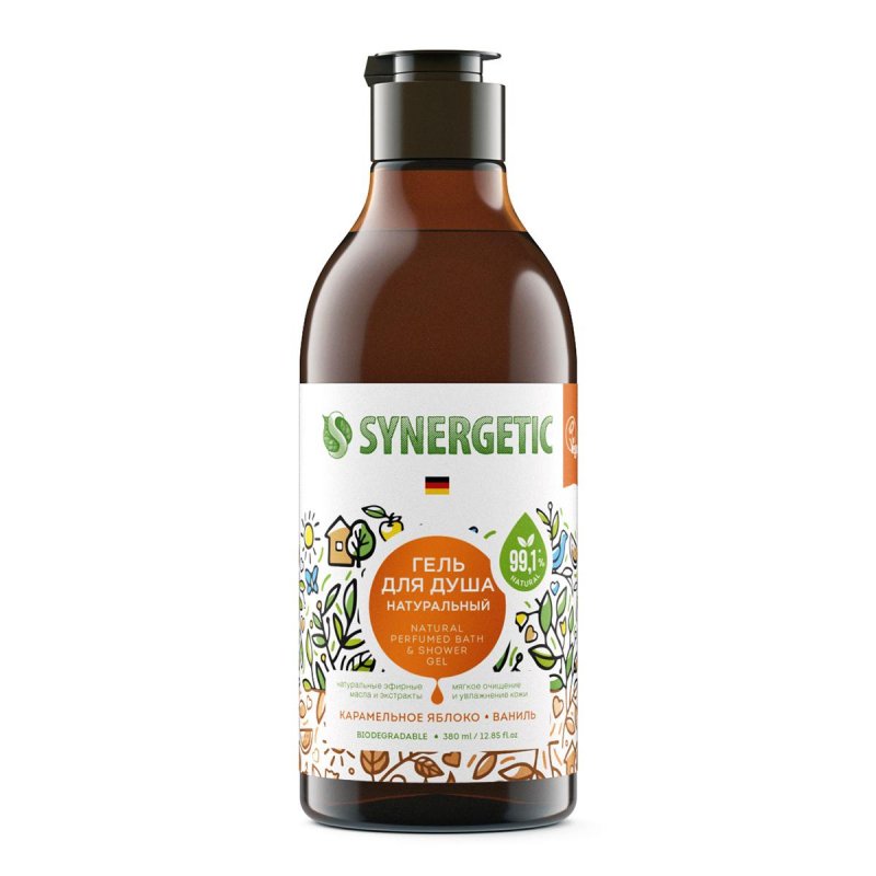 превью Гель для душа Synergetic карамельное яблоко и ваниль 380 мл