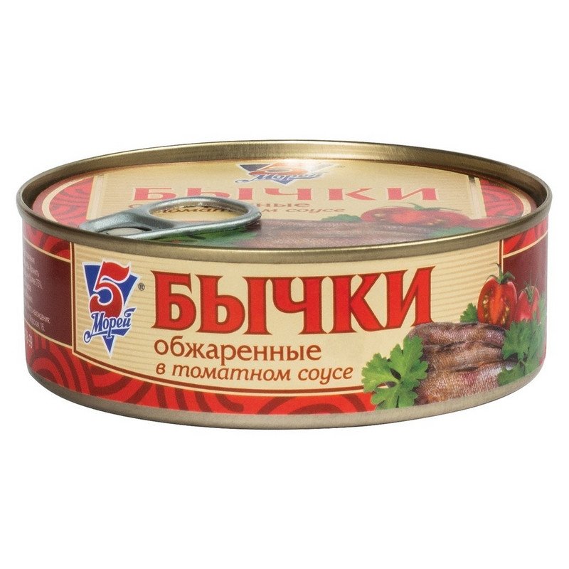 превью Бычки 5 морей в томатном соусе 240 г