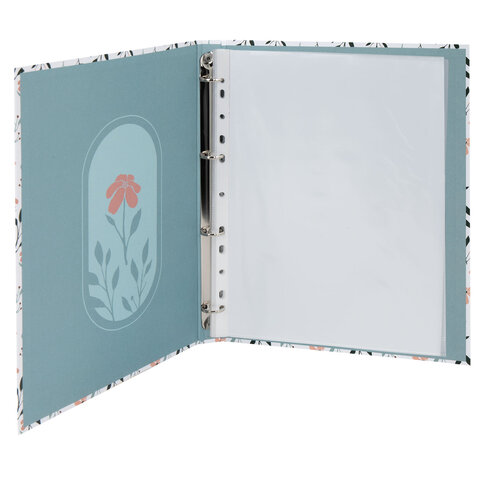 Папка-портфолио универсальная, 4 кольца, 20 файлов, 7БЦ матовая, BRAUBERG «Flowers»