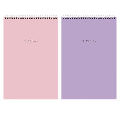 Блокнот ДЭК А4 198×297 мм, 80 л., КОМПЛЕКТ 2 шт., гребень, подложка, BRAUBERG «Minimal Pastel»