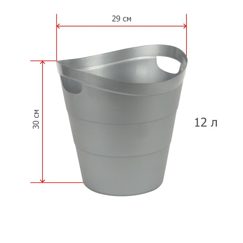 Корзина для бумаг 12л Uniplast КХУ-10 серая